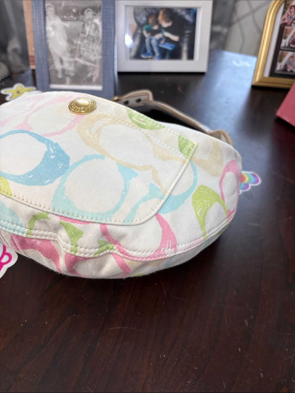 Vintage Coach 2005 Y2K Scribble Signature Ergo Hobo Leather Shoulder Bag 12x9in - Picture 12 of 16
